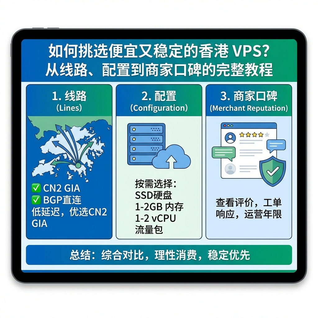 如何挑选便宜又稳定的香港 VPS？从线路、配置到商家口碑的完整教程