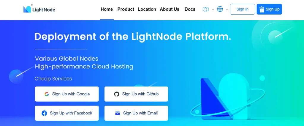 LightNode 官网截图